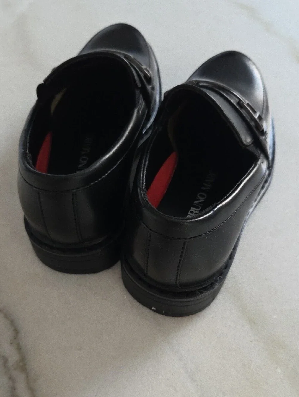 Bruno Marc Black Slip-On Loafers with Metal Accent Size 6